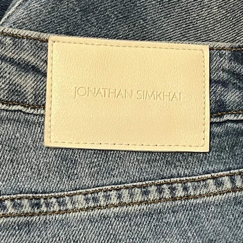 Jonathan Simkhai Womens  River Cayucas High-Rise Straight Jean, Blue